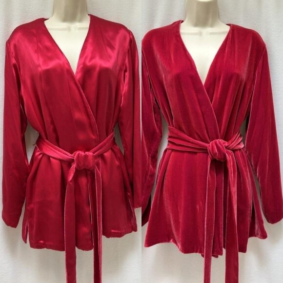 Randolph Duke S Velvet Silk Satin Reversible Top Jacket Rose Kimono The Look Vtg - Picture 1 of 11